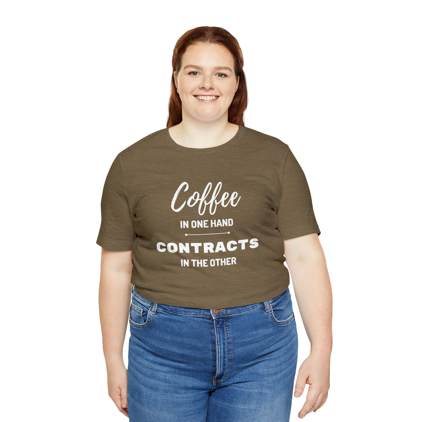 Coffee in One Hand Contracts in Another Tee