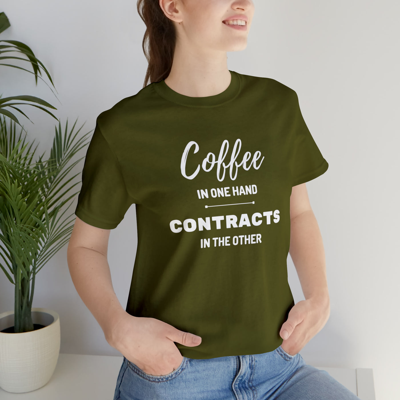 Coffee in One Hand Contracts in Another Tee