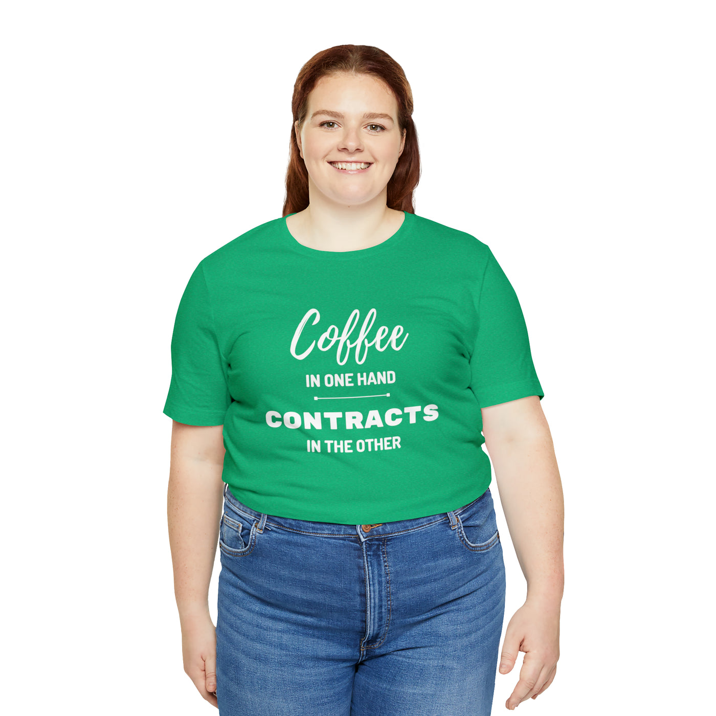 Coffee in One Hand Contracts in Another Tee