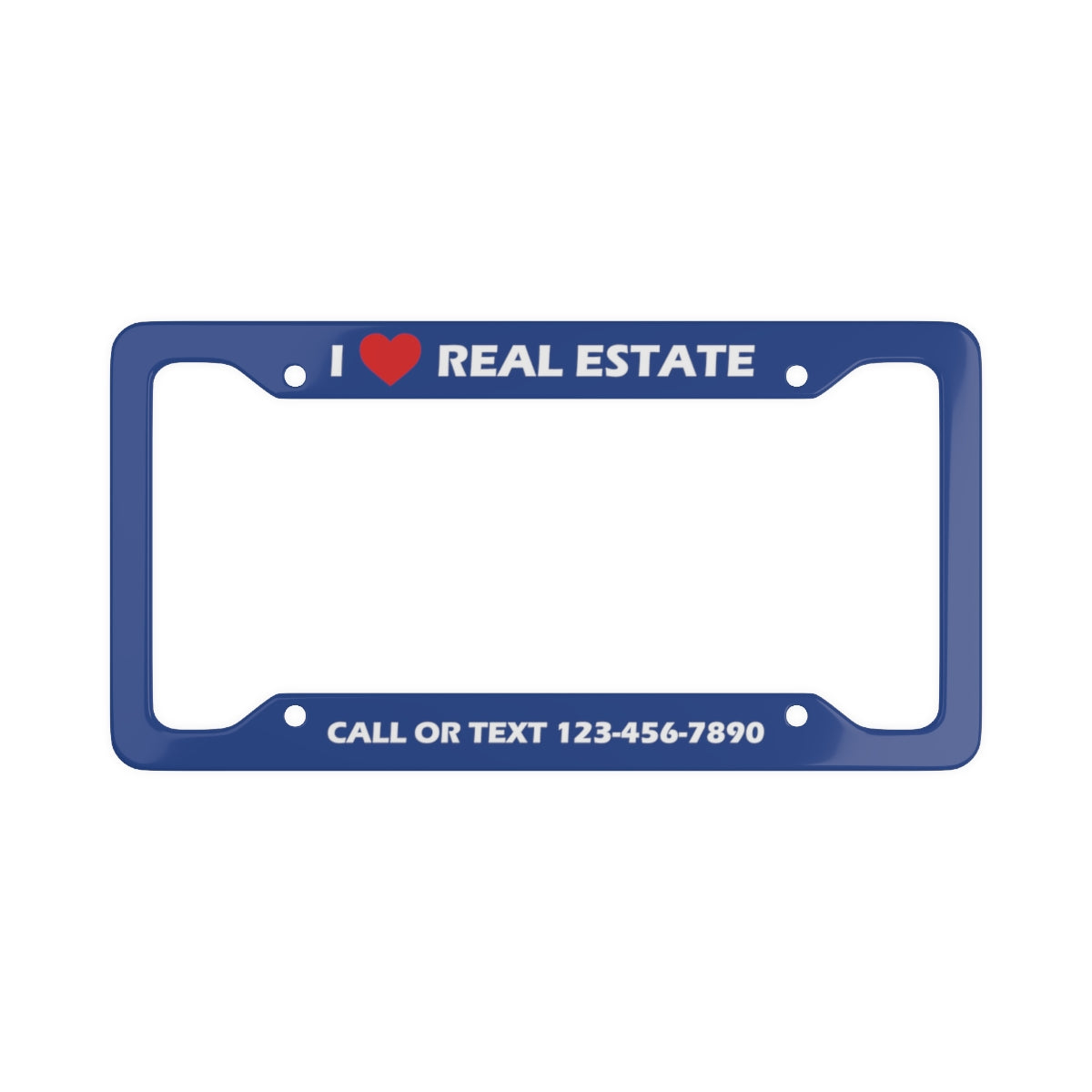 Custom License Plate Frame - Heart Blue