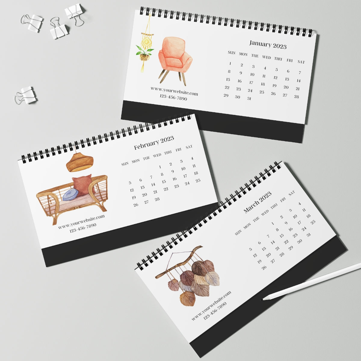 Custom Desk Calendar - Boho Home