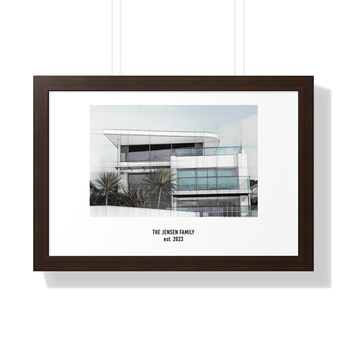 Framed Custom Home Portrait - Architectural Effect