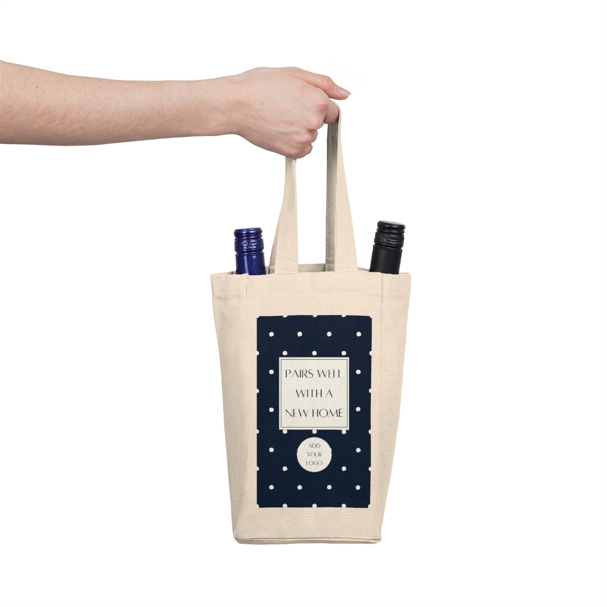 Double Wine Tote - Polka Dot