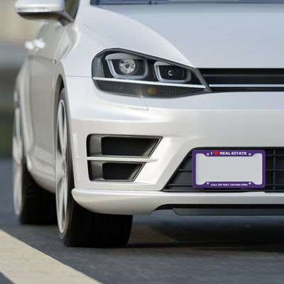 Custom License Plate Frame - Heart Purple