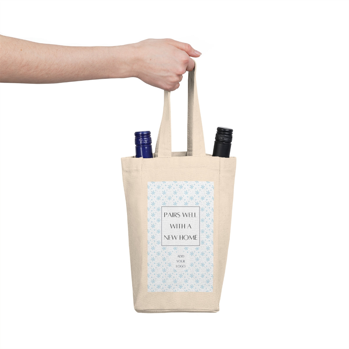 Double Wine Tote - Snowflake