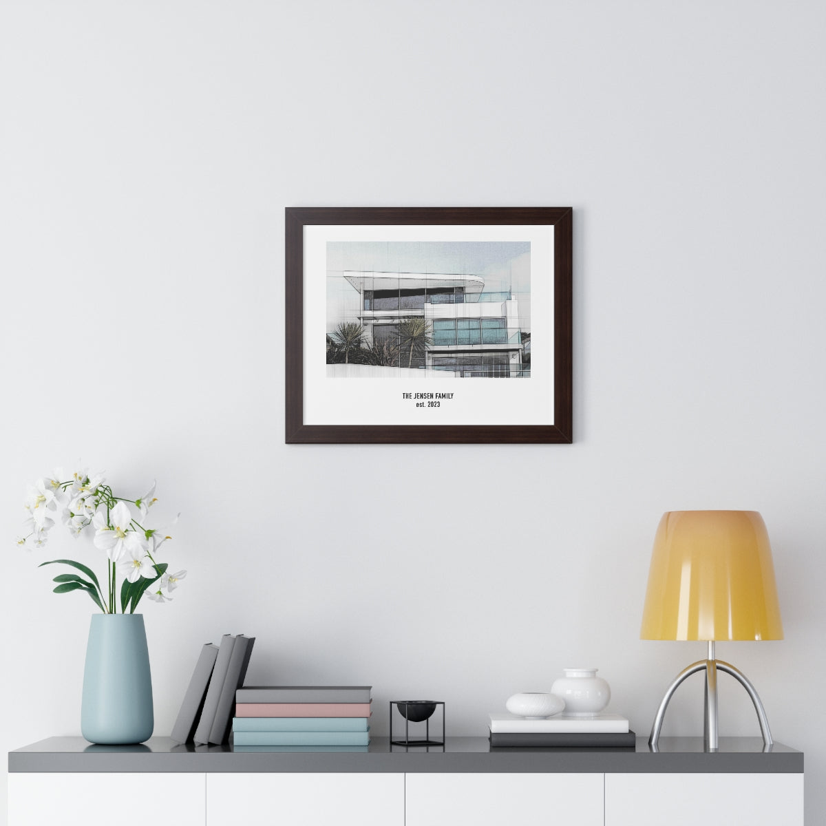 Framed Custom Home Portrait - Architectural Effect