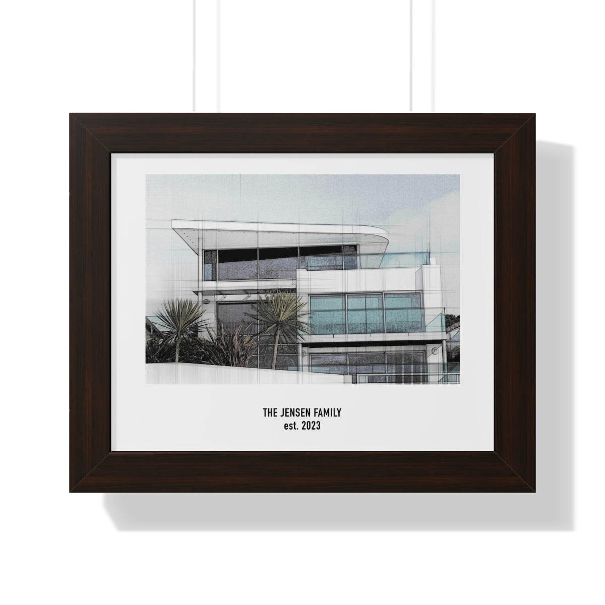 Framed Custom Home Portrait - Architectural Effect