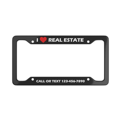 Custom License Plate Frame - Heart Black