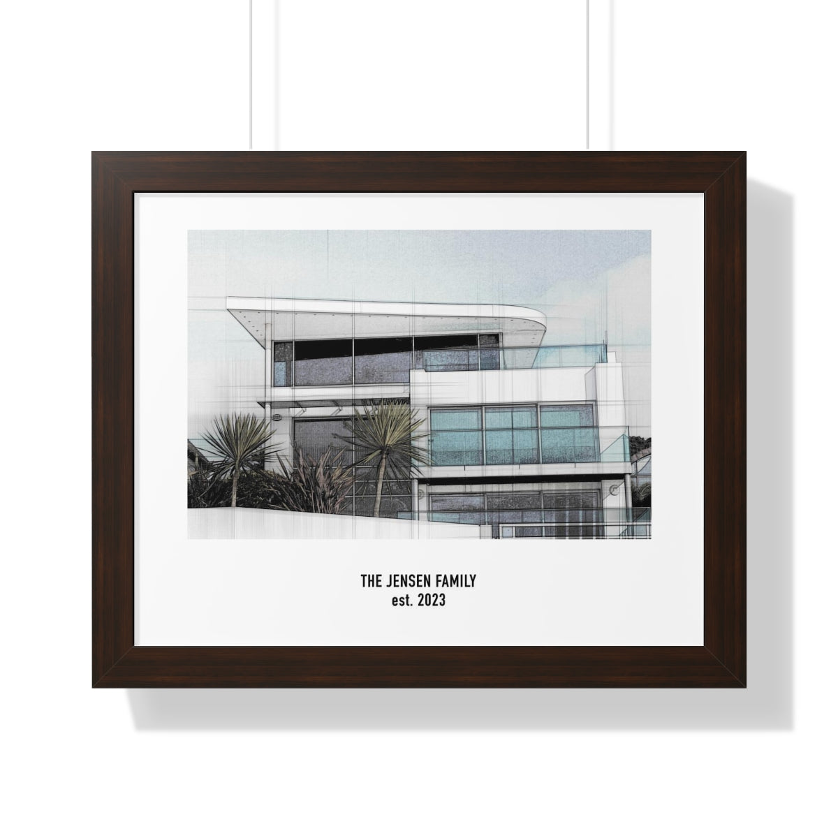 Framed Custom Home Portrait - Architectural Effect